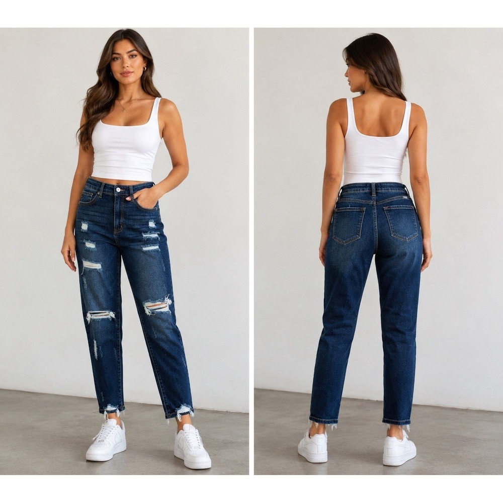 KanCan‎ Women's Size 13/30 Medium Wash Distressed Skinny Jeans Stretch Denim